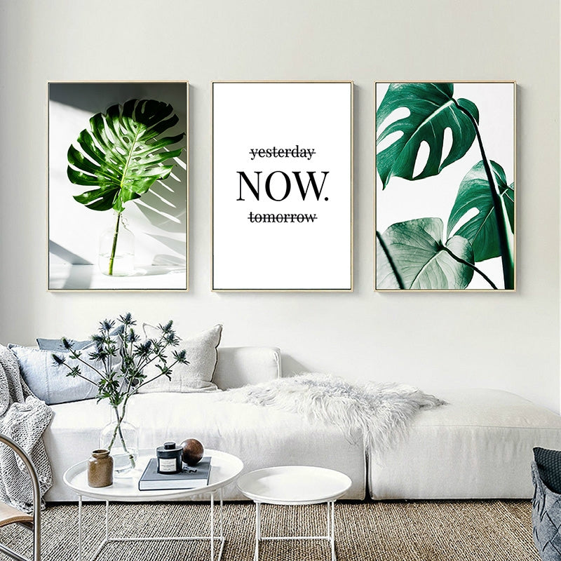 ELECTROPRIME Plant Leaf English Letter Art Posters Prints Art Wall Pictures without Frame, Size:13×18cm(A Leaf)