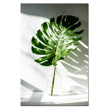 ELECTROPRIME Plant Leaf English Letter Art Posters Prints Art Wall Pictures without Frame, Size:15×20cm(A Leaf)