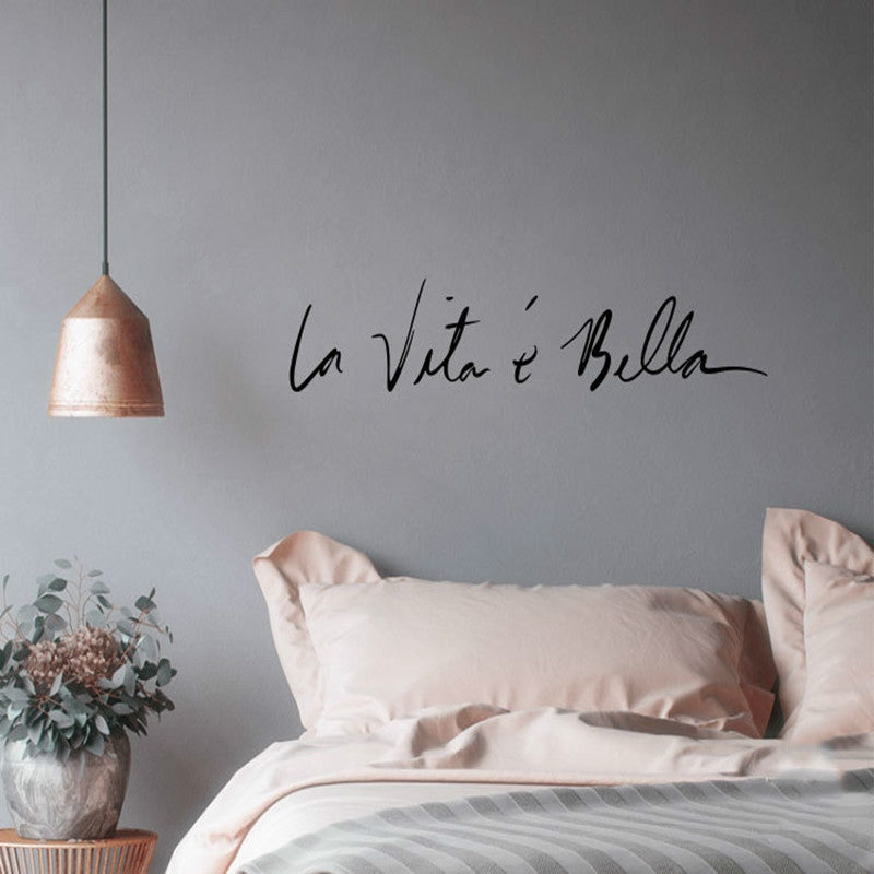 ELECTROPRIME Italian Beautiful Life Decorative Wall Stickers, Size:55x11cm(Black)