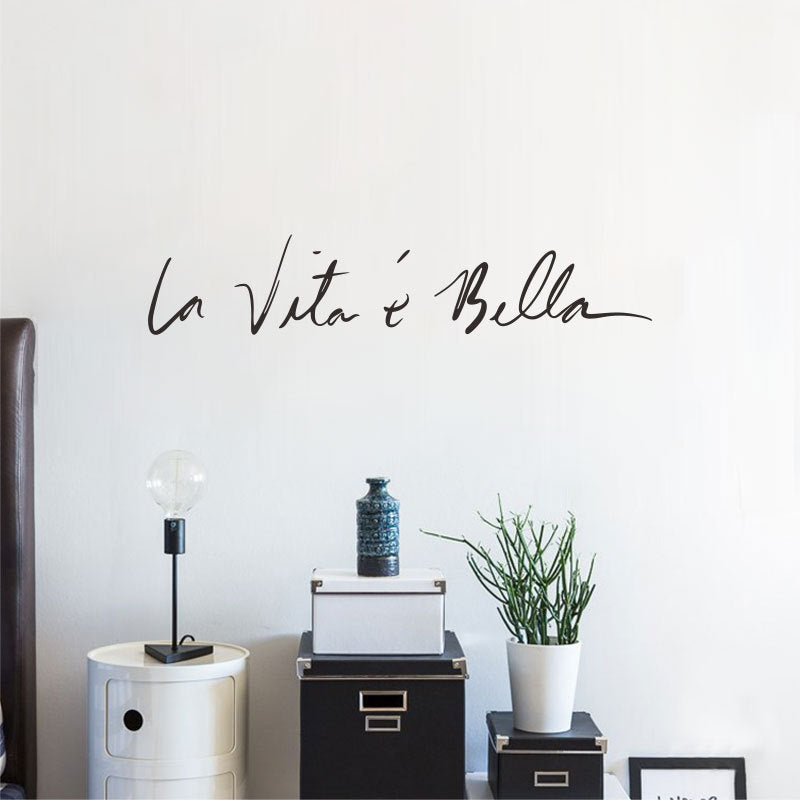 ELECTROPRIME Italian Beautiful Life Decorative Wall Stickers, Size:55x11cm(Black)