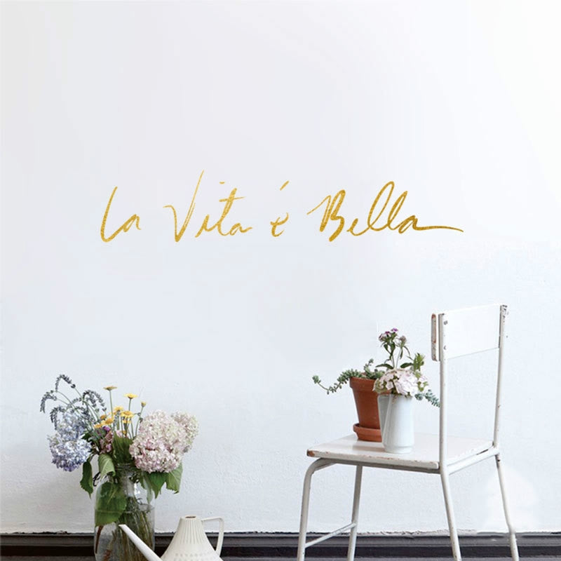 ELECTROPRIME Italian Beautiful Life Decorative Wall Stickers, Size:55x11cm(Gold)