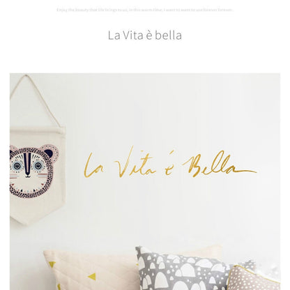 ELECTROPRIME Italian Beautiful Life Decorative Wall Stickers, Size:55x11cm(Gold)