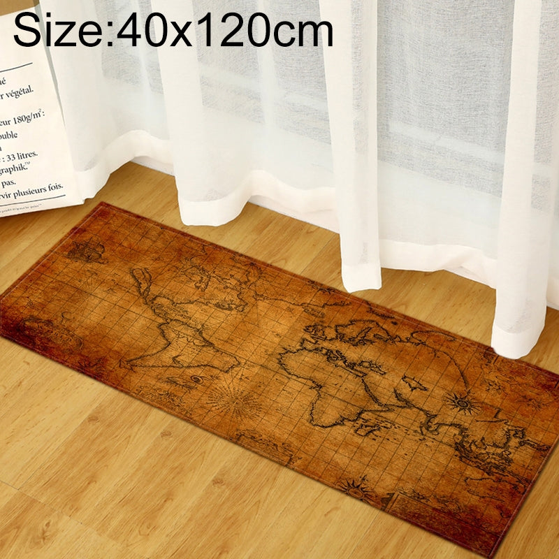 ELECTROPRIME World Map Carpets Rug Bedroom Kids Baby Play Crawling Mat Memory Foam Area Rugs Carpet, Size:40x120cm(Brown)
