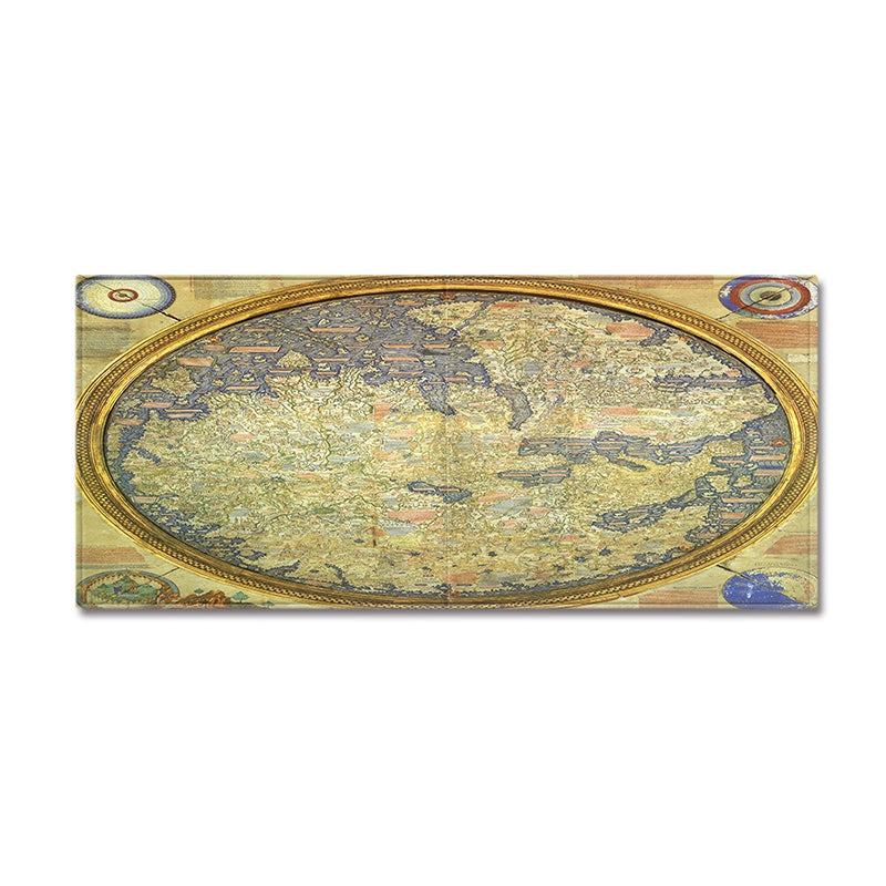 ELECTROPRIME World Map Carpets Rug Bedroom Kids Baby Play Crawling Mat Memory Foam Area Rugs Carpet, Size:40x120cm(Gold Trim)