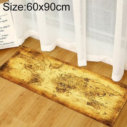 ELECTROPRIME World Map Carpets Rug Bedroom Kids Baby Play Crawling Mat Memory Foam Area Rugs Carpet, Size:60x90cm(Yellow)