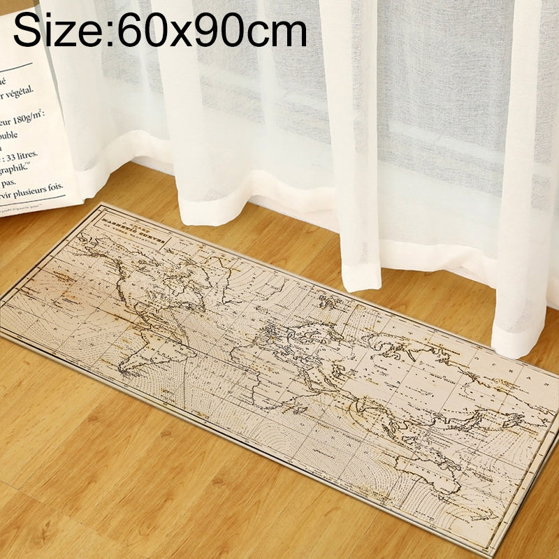 ELECTROPRIME World Map Carpets Rug Bedroom Kids Baby Play Crawling Mat Memory Foam Area Rugs Carpet, Size:60x90cm(Grey)