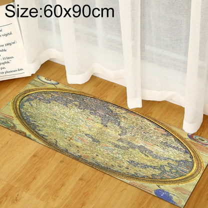 ELECTROPRIME World Map Carpets Rug Bedroom Kids Baby Play Crawling Mat Memory Foam Area Rugs Carpet, Size:60x90cm(Gold Trim)