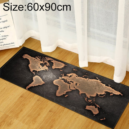 ELECTROPRIME World Map Carpets Rug Bedroom Kids Baby Play Crawling Mat Memory Foam Area Rugs Carpet, Size:60x90cm(Black)