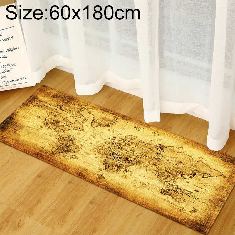 ELECTROPRIME World Map Carpets Rug Bedroom Kids Baby Play Crawling Mat Memory Foam Area Rugs Carpet, Size:60x180cm(Yellow)