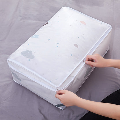 ELECTROPRIME Foldable Storage Bag Clothes Blanket Quilt Transparent Printing Travel Luggage Storage Bag, Size:57x40x22cm(Leaf)