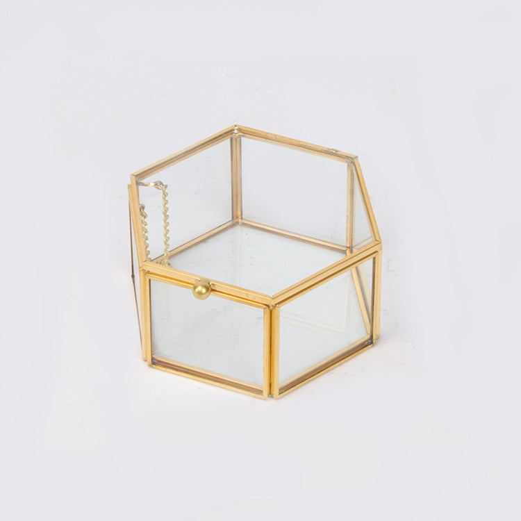 ELECTROPRIME Hand Soldered Six-sided Clamshell C Wedding Ring Box Eternal Flower Box, Size:21.5x19x11.5cm(Black)