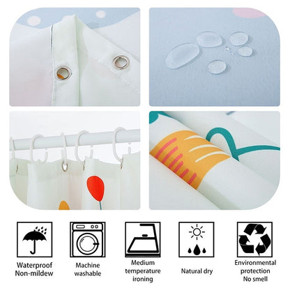 ELECTROPRIME Funny Cat Series Shower Curtain Printing Polyester Waterproof Mildew Shower Curtain, Size:180x200cm( GJRX-289)