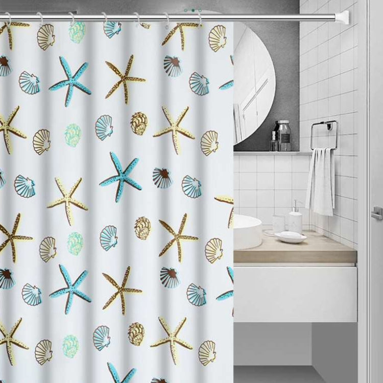 ELECTROPRIME Bathroom Curtain Ocean Star Shower Curtain Environmental Protection Mildew Waterproof Shower Curtain, Size:150x180CM