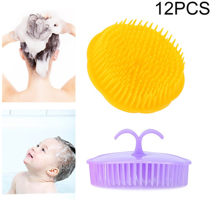 ELECTROPRIME 12 PCS Shampoo Brush Adult Scalp Massage Brush Soft Glue Bathroom Shampoo Comb?Random Color Delivery