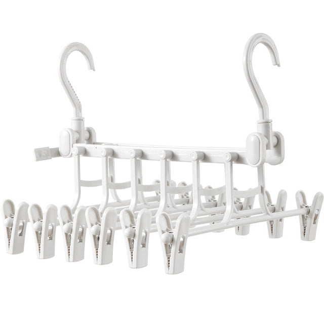 ELECTROPRIME Creative Multi-layer Folding Hangers Multipurpose Clothes Hat Pants Save Space Storage Rack Wardrobe Storage Organization(Light Grey)