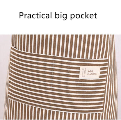 ELECTROPRIME Kitchen Antifouling Sleeveless Apron Adult Work Housework Polyester Cotton Vertical Striped Apron Coverall Random Color Delivery, Size:71x67cm