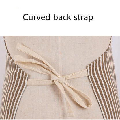 ELECTROPRIME Kitchen Antifouling Sleeveless Apron Adult Work Housework Polyester Cotton Vertical Striped Apron Coverall Random Color Delivery, Size:71x67cm