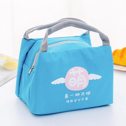 ELECTROPRIME Portable Student Lunch Outdoor Portable Insulation Child Cute Student Lunch Box Bag(Tide Text-cute)