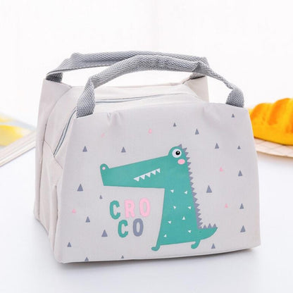 ELECTROPRIME Portable Student Lunch Outdoor Portable Insulation Child Cute Student Lunch Box Bag(Baby Crocodile)