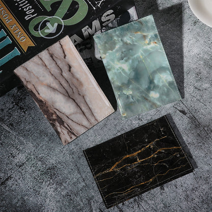 ELECTROPRIME Colorful Marble Style Waterproof Passport Holder Ticket Holder(Green)
