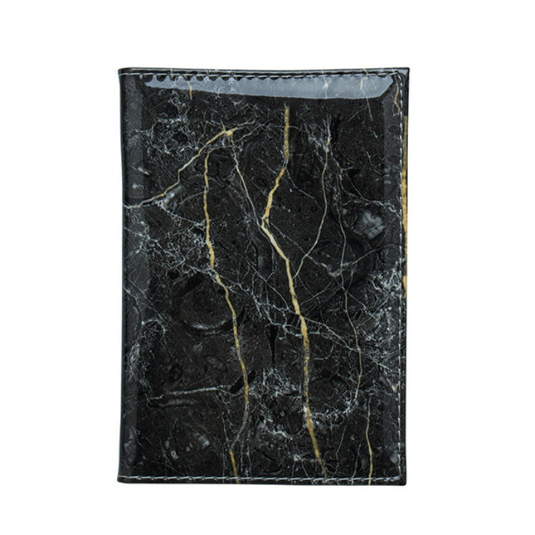 ELECTROPRIME Colorful Marble Style Waterproof Passport Holder Ticket Holder(Black)