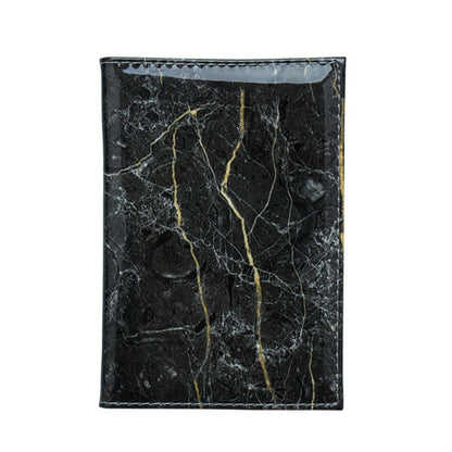ELECTROPRIME Colorful Marble Style Waterproof Passport Holder Ticket Holder(Black)