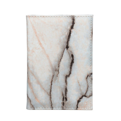 ELECTROPRIME Colorful Marble Style Waterproof Passport Holder Ticket Holder(Rice White)