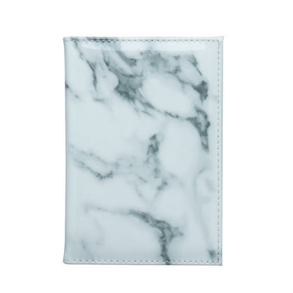 ELECTROPRIME Colorful Marble Style Waterproof Passport Holder Ticket Holder(White)