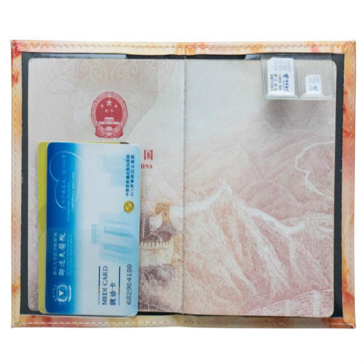 ELECTROPRIME Colorful Marble Style Waterproof Passport Holder Ticket Holder(White)