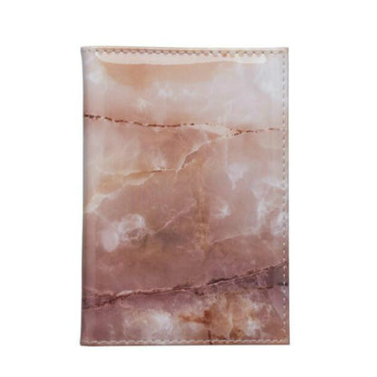 ELECTROPRIME Colorful Marble Style Waterproof Passport Holder Ticket Holder(Brown)