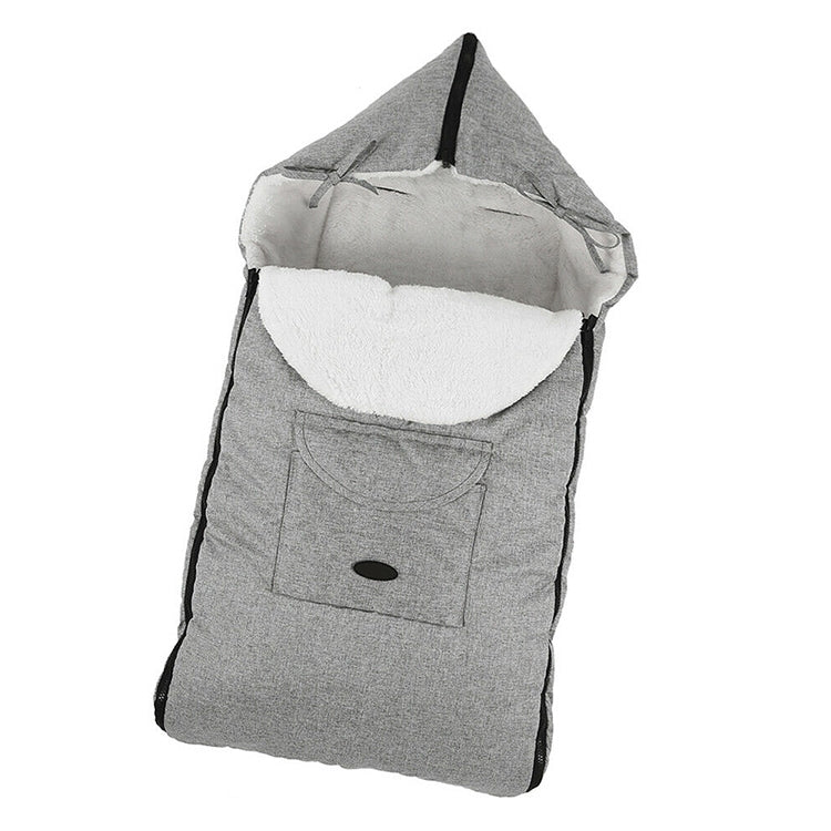 ELECTROPRIME Baby Stroller Sleeping Bag Autumn and Winter Windproof Warm Foot Cover Baby Stroller(Linen Grey Sleeping Bag)
