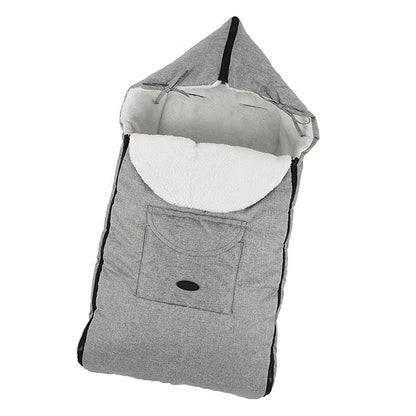 ELECTROPRIME Baby Stroller Sleeping Bag Autumn and Winter Windproof Warm Foot Cover Baby Stroller(Linen Grey Sleeping Bag)