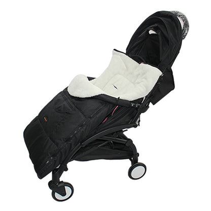 ELECTROPRIME Baby Stroller Sleeping Bag Autumn and Winter Windproof Warm Foot Cover Baby Stroller(Linen Black Sleeping Bag)