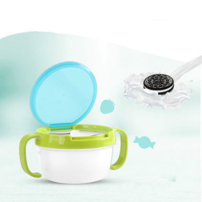 ELECTROPRIME Baby Products Anti-sprinkling Design Baby Double Handle Biscuit Small Bowl Snack Cup(Watermelon Red)