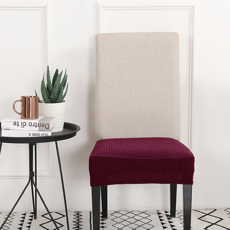 ELECTROPRIME Knitted Padded Chair Cushion Cover(Wine Red)