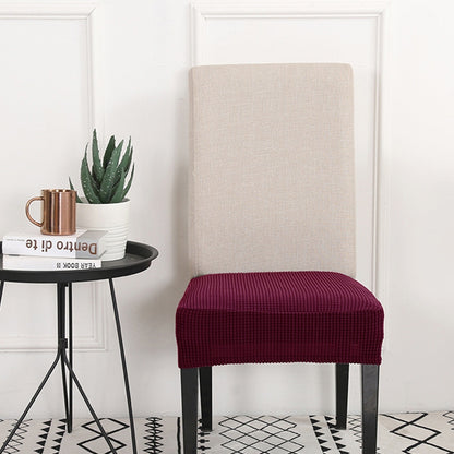 ELECTROPRIME Knitted Padded Chair Cushion Cover(Wine Red)