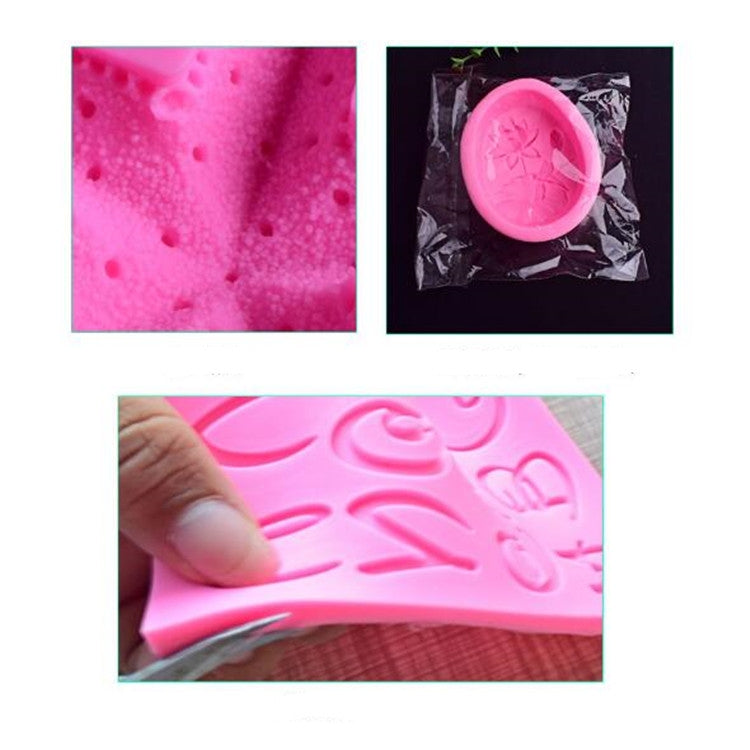 ELECTROPRIME 2 PCS Food Love Lock Key Fondant Silicone Mold DIY Baking Cake Decoration Tool(Pink)