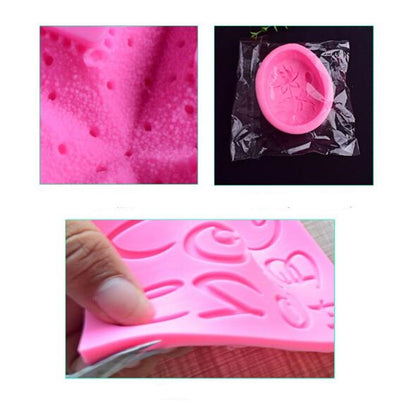 ELECTROPRIME 2 PCS Food Love Lock Key Fondant Silicone Mold DIY Baking Cake Decoration Tool(Pink)