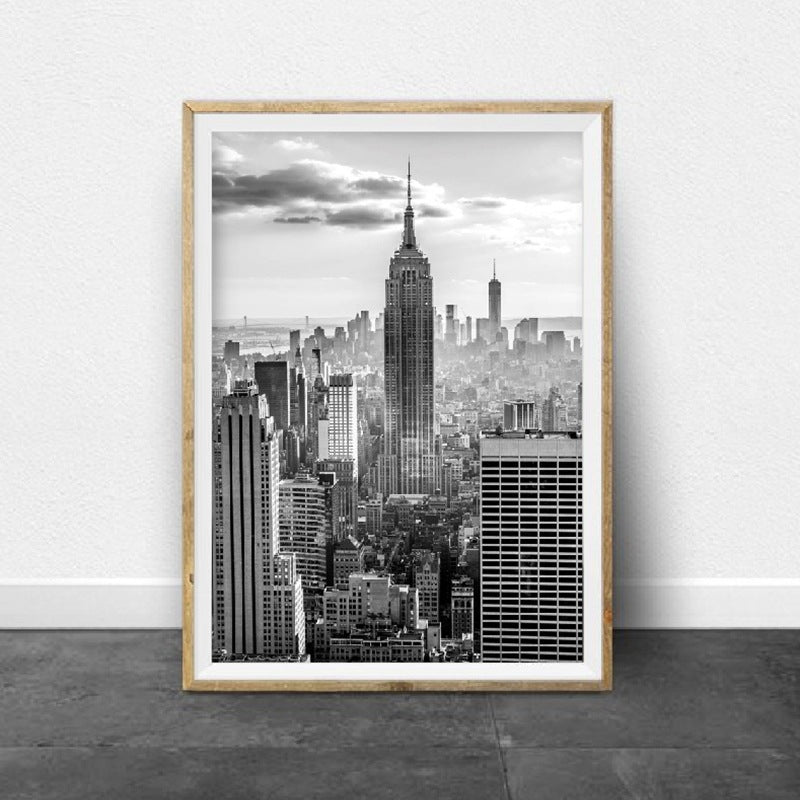 ELECTROPRIME Modern Art Personality Poster Vintage Canvas Painting Wall Art Decoration Without Frame, Size:30x40cm(City)