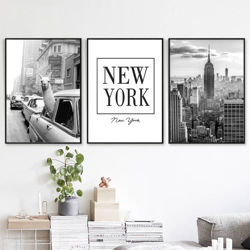 ELECTROPRIME Modern Art Personality Poster Vintage Canvas Painting Wall Art Decoration Without Frame, Size:30x40cm(City)