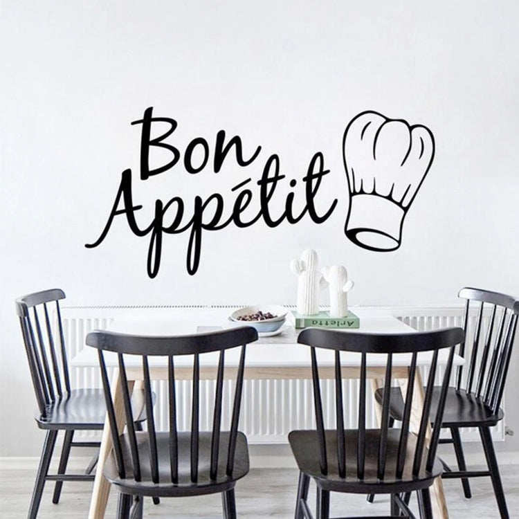 ELECTROPRIME Kitchen Decoration Kitchen Stickers Bon Appetit Wall Stickers DIY Vinyl Art Wallpapers(Black)