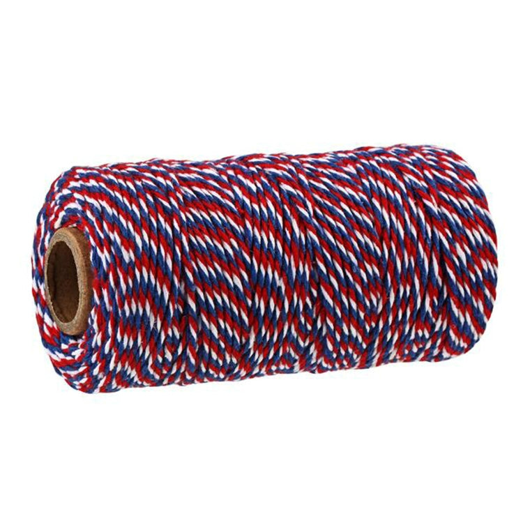 ELECTROPRIME Two-color Cotton Thread Handmade DIY Drawstring Gift Box Packing Rope 2mm Thick (100m / Roll)(20)