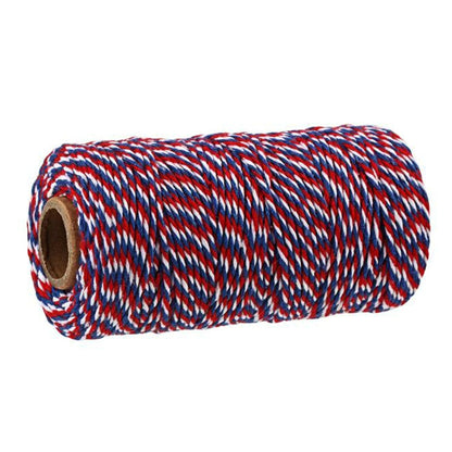 ELECTROPRIME Two-color Cotton Thread Handmade DIY Drawstring Gift Box Packing Rope 2mm Thick (100m / Roll)(20)