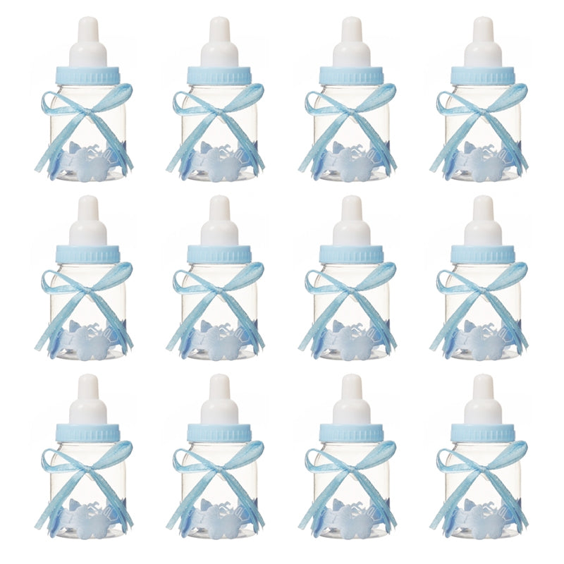 ELECTROPRIME 12 PCS Cute Nursing Bottle Wedding Candy Gift Box, Size:9x4cm(Blue)