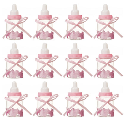ELECTROPRIME 12 PCS Cute Nursing Bottle Wedding Candy Gift Box, Size:9x4cm(Pink)