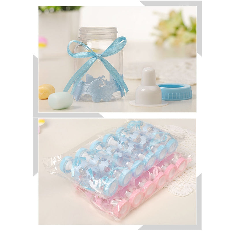 ELECTROPRIME 12 PCS Cute Nursing Bottle Wedding Candy Gift Box, Size:9x4cm(Pink)