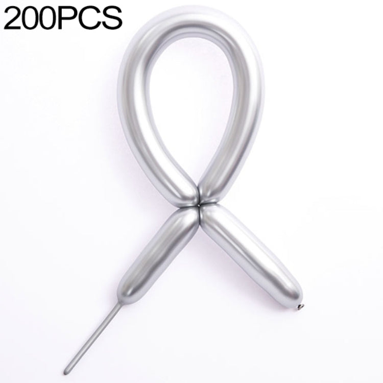 ELECTROPRIME 2 Packs Thick 260 Metal Strip Magic Balloon Preparation Styling Holiday Party Decoration(Metal Silver 200 per)