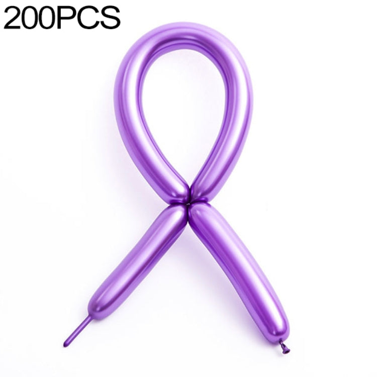 ELECTROPRIME 2 Packs Thick 260 Metal Strip Magic Balloon Preparation Styling Holiday Party Decoration(Metal Purple 200 per)