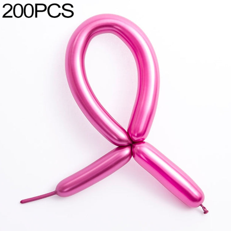 ELECTROPRIME 2 Packs Thick 260 Metal Strip Magic Balloon Preparation Styling Holiday Party Decoration(Metal Rose Red 200 per)