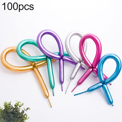 ELECTROPRIME 100pcs / Pack Thick 260 Metal Strip Magic Balloon Preparation Styling Holiday Party Decoration(Metal Color Mix)